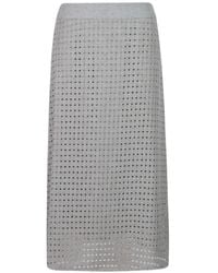 Peserico - Perforated-Design A-Line Midi Skirt - Lyst