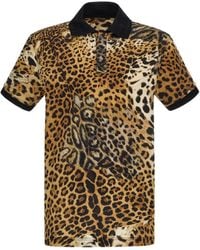 Roberto Cavalli - Poloshirt Mit Leoparden-Print - Lyst