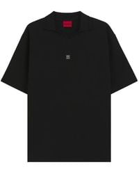 HUGO - Structured Cotton-Blend Polo Shirt With Johnny Collar - Lyst