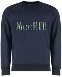 Moorer - Raglan-Sleeve Embroidered Sweatshirt - Lyst