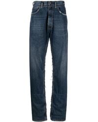 Maison Margiela - Logo-Patch Ripped-Detailing Wide-Leg Jeans - Lyst