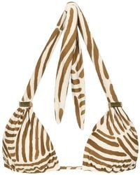 ViX - Zebra-Print Triangle Bikini Top - Lyst