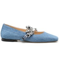 Mach & Mach - Heart-Charm Ballet Flats - Lyst