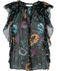 Ulla Johnson - Dominique Zijden Midi-Jurk - Lyst