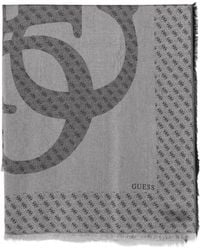 Guess - Ausgefranster Schal Mit Logo-Print - Lyst