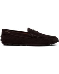 Bally - Logo-Embroidered Round-Toe Loafers - Lyst
