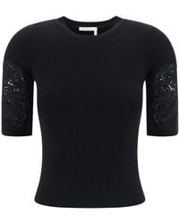 Chloé - Embroidered T-Shirt - Lyst