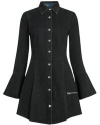 KARL LAGERFELD - Vestido Vaquero De Manga Ancha - Lyst