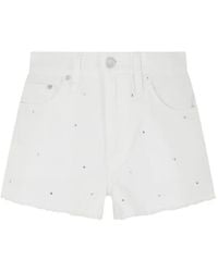 MC2 Saint Barth - Musa Crystal-Embellished Frayed-Edge Shorts - Lyst