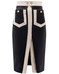 Elisabetta Franchi - Falda de tubo midi con paneles - Lyst