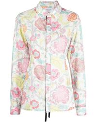 Marine Serre - Lace-Back Floral Shirt - Lyst