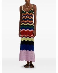 La DoubleJ - Gebreide Maxi-Jurk Met Golvend Patroon - Lyst