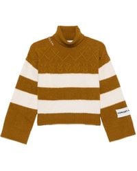 Erika Cavallini Semi Couture - Striped Cable-Knit Sweater - Lyst