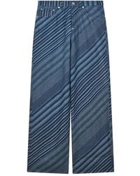 KENZO - Diagonal Stripe Cotton Trousers - Lyst