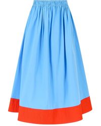 Rosie Assoulin - Shirred Poplin Midi Skirt - Lyst