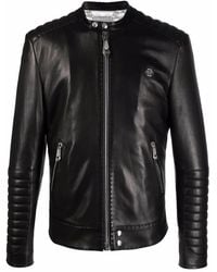 Philipp Plein - Iconic Plein Leather Jacket - Lyst