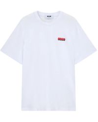 MSGM - T-Shirt À Logo Imprimé - Lyst