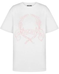 Moschino - T-Shirt Met Geborduurd Logo - Lyst