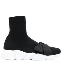 Twin Set Bow Detail Sport-sock Sneakers - Black