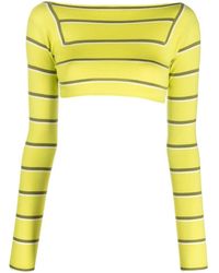 PUCCI - Stripe-Jacquard Wool Cropped Top - Lyst