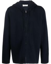 Lanvin - Logo-embroidered Knit Wool-blend Hoodie - Lyst