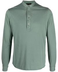 Dell'Oglio - Band-Collar Cotton Polo Shirt - Lyst