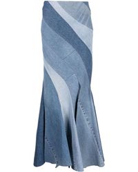 A.W.A.K.E. MODE - Upcycled Denim Maxi Skirt - Lyst