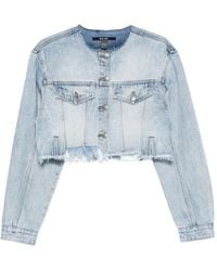 Ksubi - Cropped Raw-Cut Denim Jacket - Lyst
