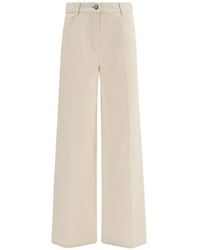 forte_forte - Flocked Wide-Leg Jeans - Lyst