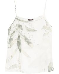 Peserico - Leaf-Print Top - Lyst