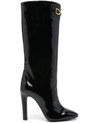 Saint Laurent - 105Mm Leather Boots - Lyst