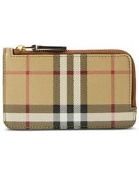 Burberry - Check Zip Card Case - Lyst