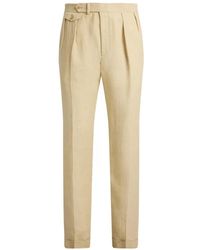 Ralph Lauren - Gregory Flat-Front Linen Trousers - Lyst