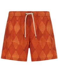 Ballantyne - Diamond-Pattern Swim Shorts - Lyst