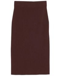 Alpha Studio - Elastic-Waistband Midi Skirt - Lyst