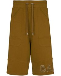 Balmain - Logo-Print Organic-Cotton Shorts - Lyst