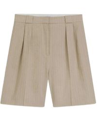 HUGO - Hamonu Pinstripes-Pattern Pleated Shorts - Lyst