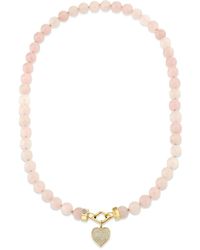 Sydney Evan - 14Ct Love Rose Quartz And Diamond Necklace - Lyst