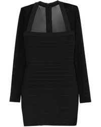 Hervé Léger - Mesh-Panel Bandage Mini Dress - Lyst