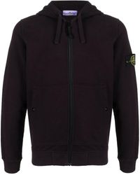 Stone Island - Compass-patch Zipped Cotton Hoodie - Lyst