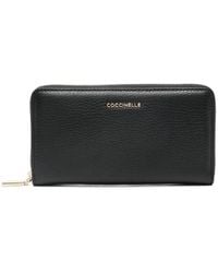 Coccinelle - Large Pebbled Leather Wallet - Lyst