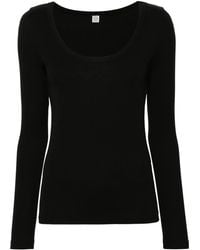 TOTEME - Classic Geribbelde Top - Lyst