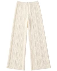 Twinset - Pantalon Palazzo En Maille Torsadée - Lyst