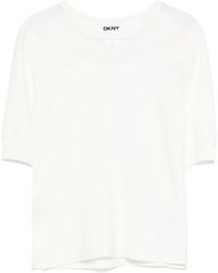 DKNY - Sheer-Panel T-Shirt - Lyst