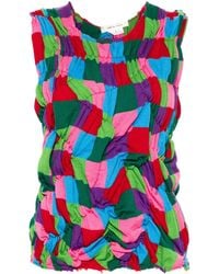 Comme des Garçons - Ruched Knitted Top - Lyst