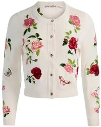Alice + Olivia - Floral-Embroidered Cardigan - Lyst