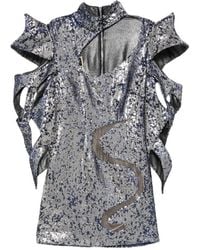 MITILIANE COUTURE - Sequin-Embellished Cut-Out Mini Dress - Lyst