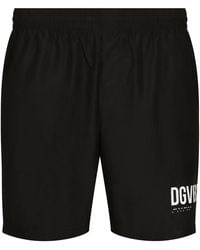 Dolce & Gabbana - Logo-Print Swim Shorts - Lyst