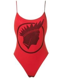 Amir Slama - Índio Print High Cut Leg Swimsuit - Lyst