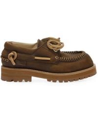 Moschino - Aged Calfskin Boat Loafers - Lyst